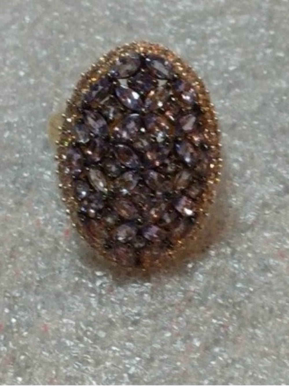 SOLD // 4 CTW Oval Tanzanite Cluster Statement Ring • Size 8 - Picture 5 of 6